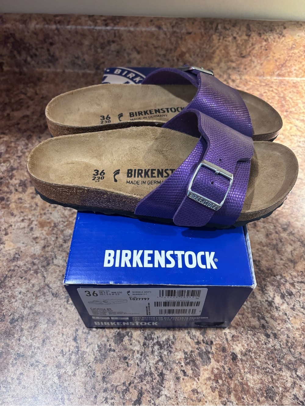 Birkenstock Women's Deep Purple Madrid Single Strap Slide Sandal